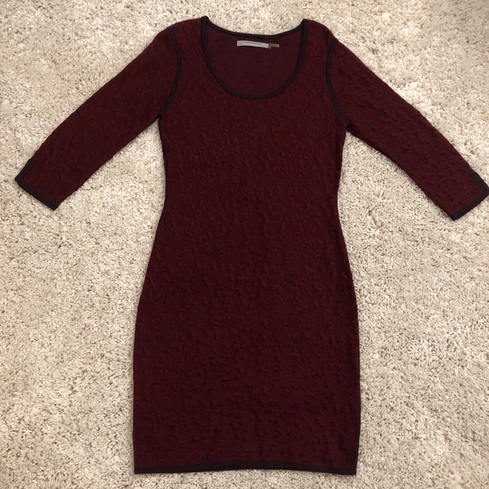 Andrew Marc Maroon Sweater Dress